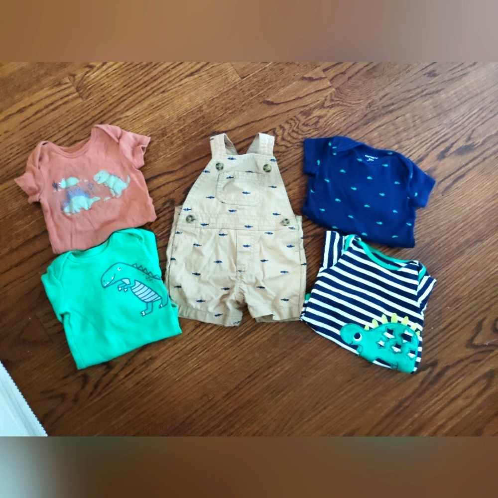Carter's Dinosaur Onesies & Overalls
